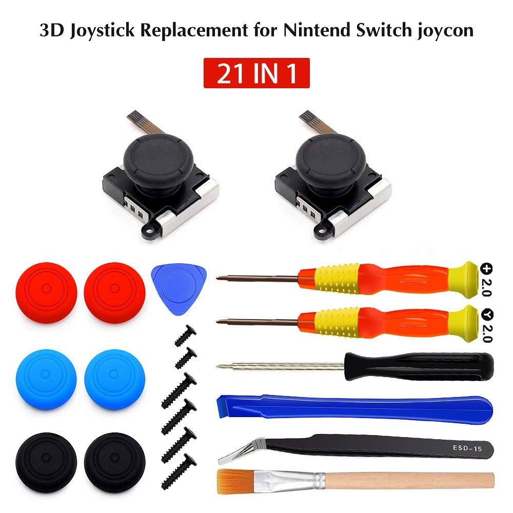 25In1 Joycon Joystick Replacement Kit for Nintendo Switch Ns Left Right Controller Repair Parts 3D Analog Thumb Stick Accessory