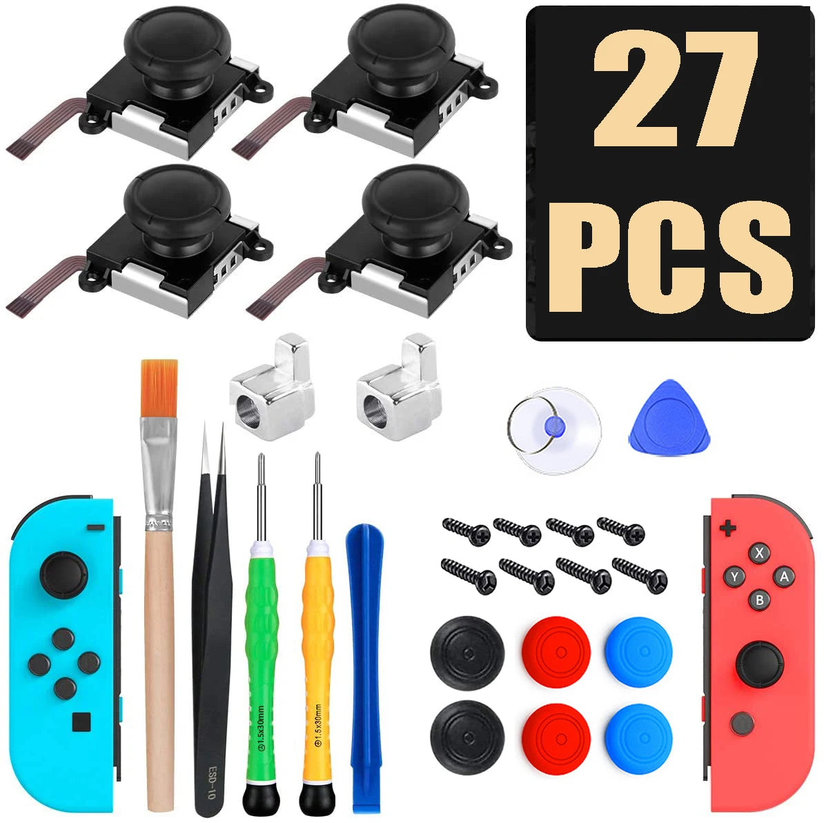 25In1 Joycon Joystick Replacement Kit for Nintendo Switch Ns Left Right Controller Repair Parts 3D Analog Thumb Stick Accessory