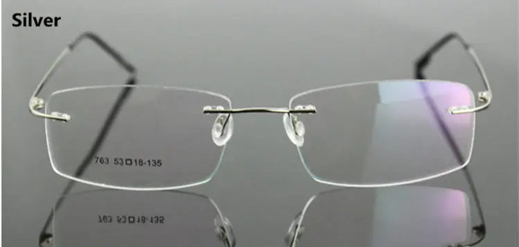 UVLAIK Classic Mens Pure Titanium Rimless Glasses Frames Myopia Optical Frame Ultra-light Titanium Frameless Eyeglasses Frame