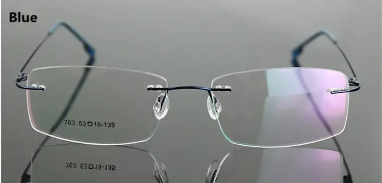 UVLAIK Classic Mens Pure Titanium Rimless Glasses Frames Myopia Optical Frame Ultra-light Titanium Frameless Eyeglasses Frame