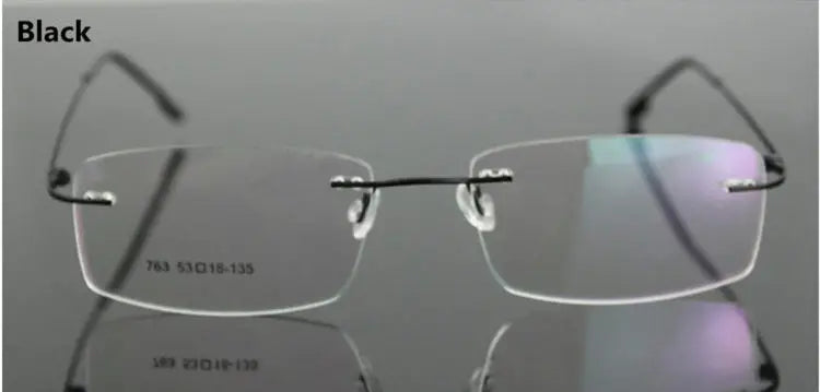 UVLAIK Classic Mens Pure Titanium Rimless Glasses Frames Myopia Optical Frame Ultra-light Titanium Frameless Eyeglasses Frame