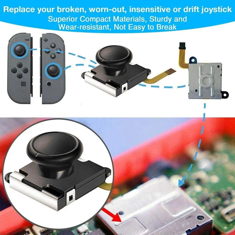 25In1 Joycon Joystick Replacement Kit for Nintendo Switch Ns Left Right Controller Repair Parts 3D Analog Thumb Stick Accessory