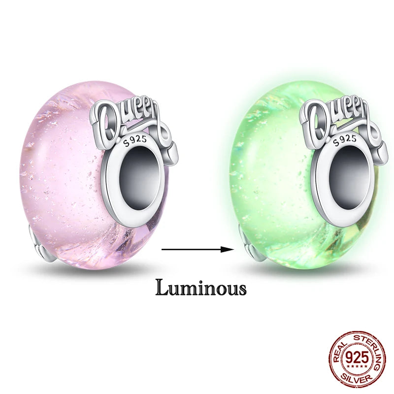 Hot Sale silver-plated Glow in the dark Firefly Honeybee Star Charms Beads Fit Qikaola Original Bracelets Fine DIY Jewelry Gift