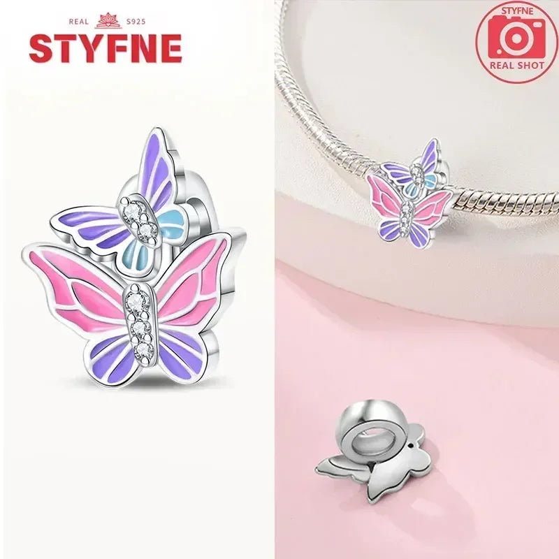 S925 Silver Glow-in-the-dark Firefly Charm Pendant Fit Original Charms Bracelet Gift Beads for Women Diy Fine Jewelry Gifts