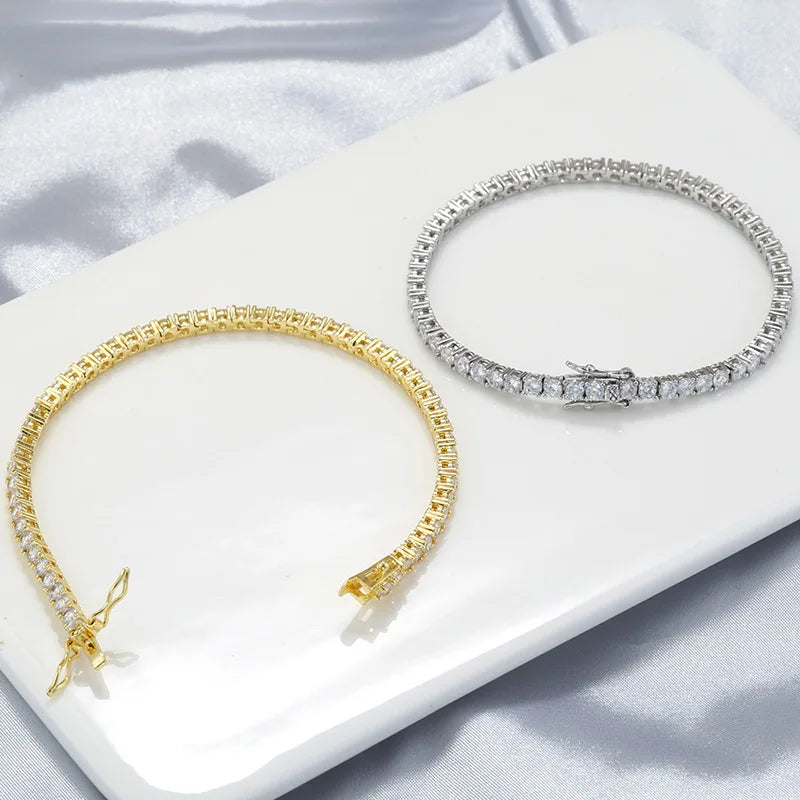 Factory Price D VVS1 Moissanite Tennis Bracelet 925 Sterling Silver Single Row Classics with GRA Bracelets for Women Man Jewelry