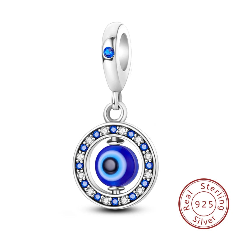 New 925 Silver Dream Charms Baeds Angel Devil's Eye Fatima's Hand Cross Charms Pendant Fit Original Bracelet Women Jewelry Gift