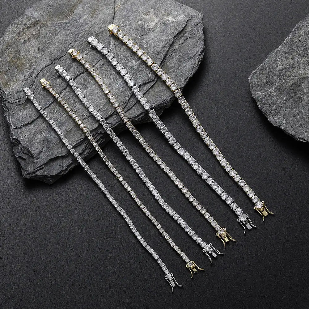 TY 3mm 4mm Moissanite Tennis Bracelet 925 Sterling Silver Full Dia Sier Plated Wedding Party Jewelry Bracelets For Women Man