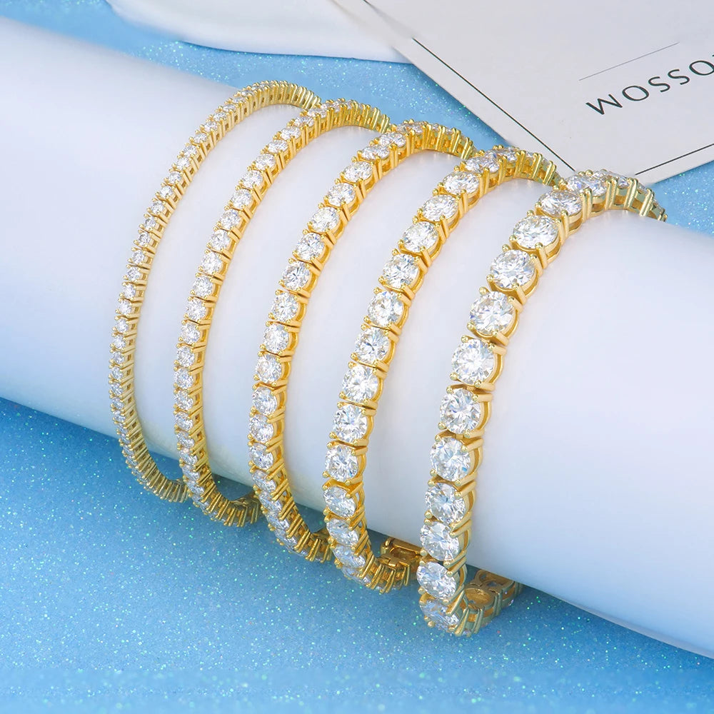 Factory Price D VVS1 Moissanite Tennis Bracelet 925 Sterling Silver Single Row Classics with GRA Bracelets for Women Man Jewelry