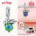 S925 Silver Glow-in-the-dark Firefly Charm Pendant Fit Original Charms Bracelet Gift Beads for Women Diy Fine Jewelry Gifts