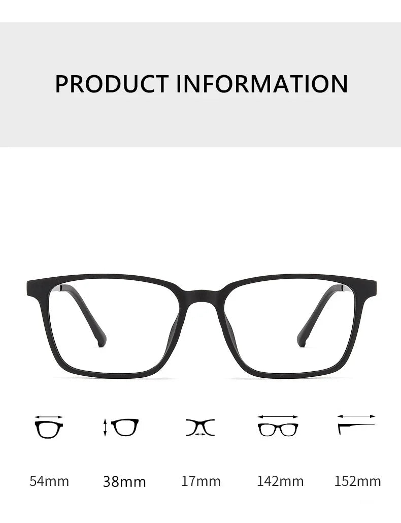 Ultra-Light Square Rubber Titanium Myopia Eyewear Frame Women Blue Light Blocking Optical Prescription Glasses Frame Men 9822