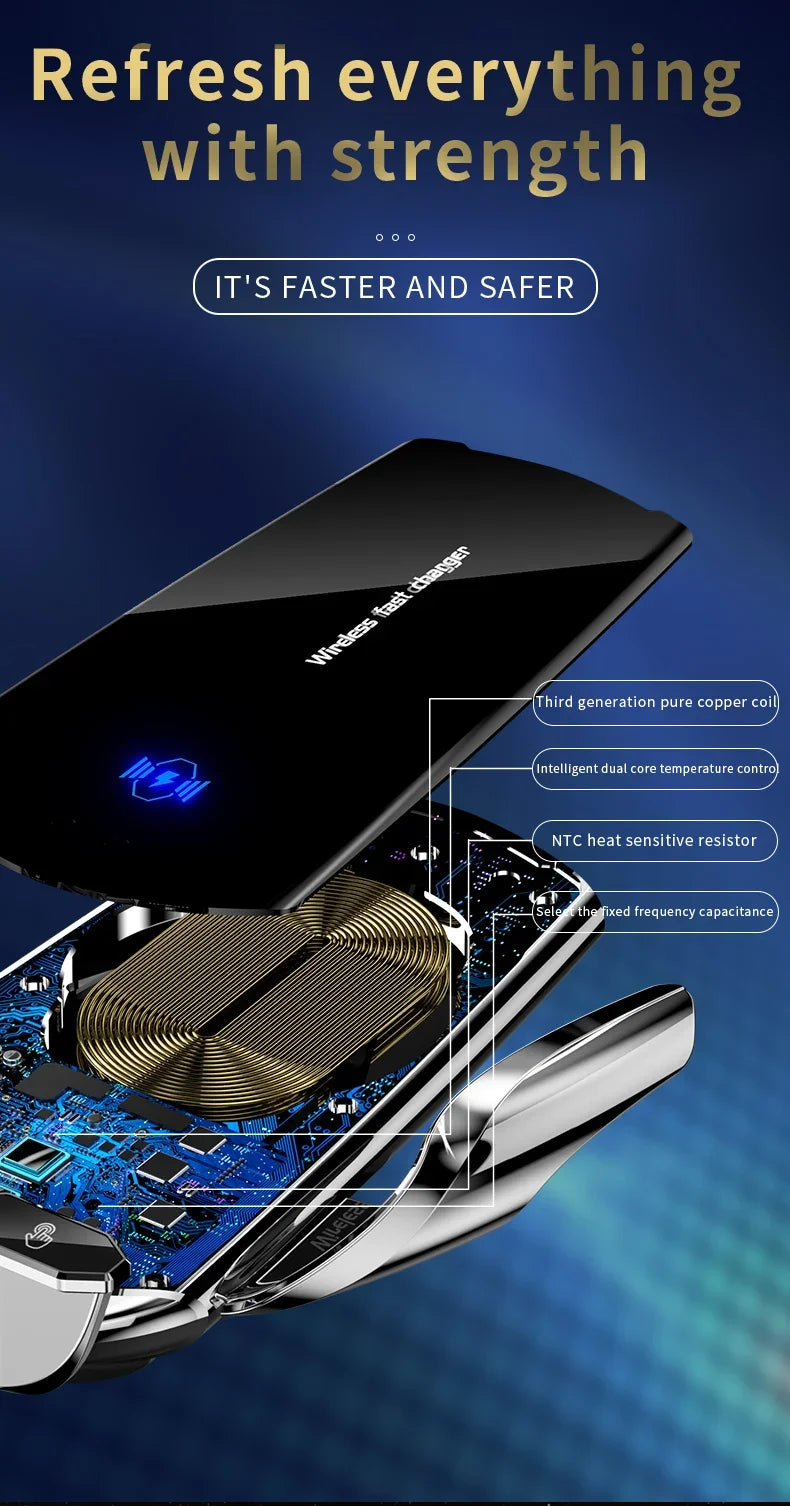 Wireless Charger Car Auto Magnetic Air Vent Phone Holder For iPhone 16 15 14 13 Samsung Xiaomi Induction Fast Charging Station