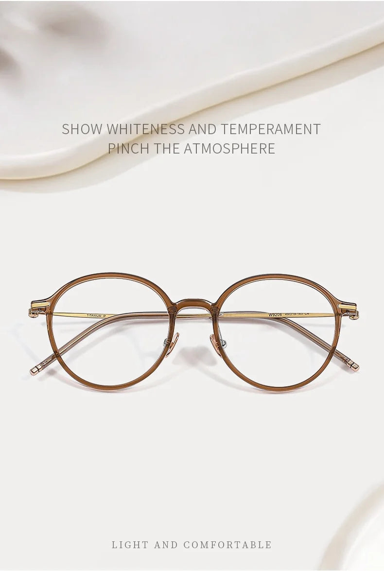 F·DRACON Ultra Light Titanium Eyeglass Frame Retro Round Men's And Women's Eyeglass Frame 9g Optical Prescription Frame 9206