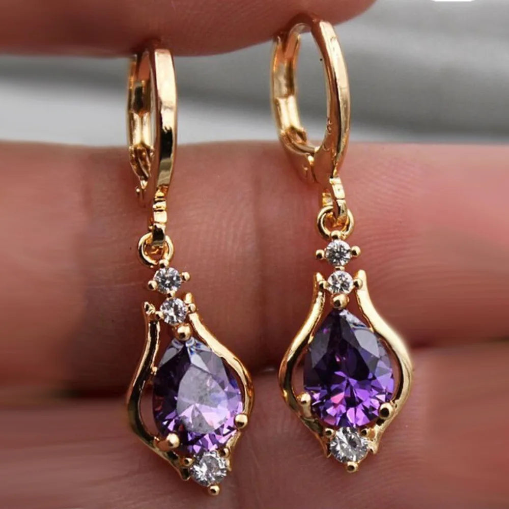 Stunning Multicolor Zircon Teardrop Earrings for Women - Fine Jewelry for Any Occasion