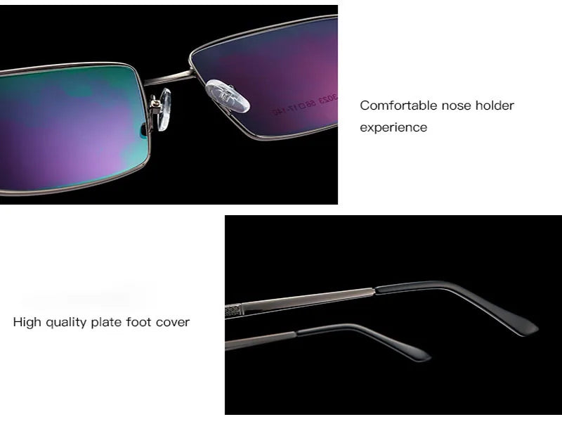 UVLAIK Square Titanium Glasses Frame Alloy Thick Eyeglasses For Women Metal Plated Eyewear Man Female Male Frames