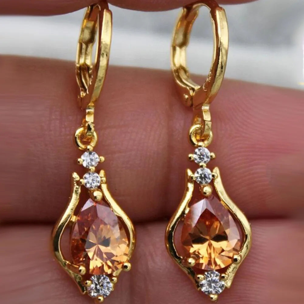 Stunning Multicolor Zircon Teardrop Earrings for Women - Fine Jewelry for Any Occasion