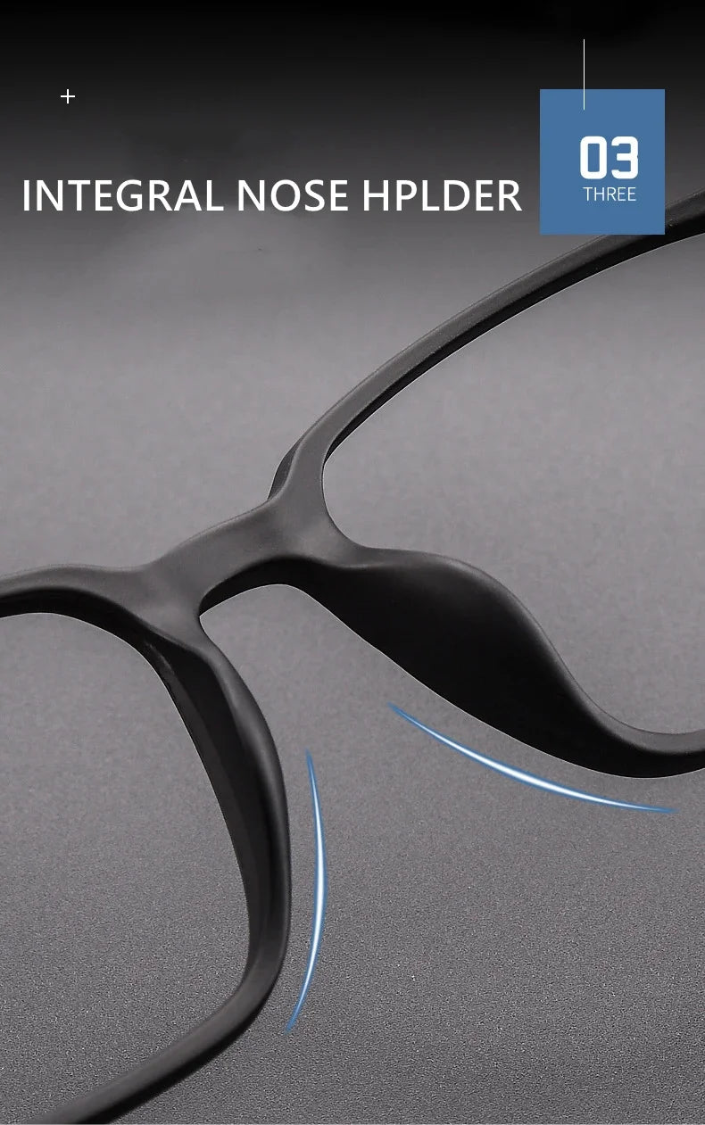 Ultra-Light Square Rubber Titanium Myopia Eyewear Frame Women Blue Light Blocking Optical Prescription Glasses Frame Men 9822