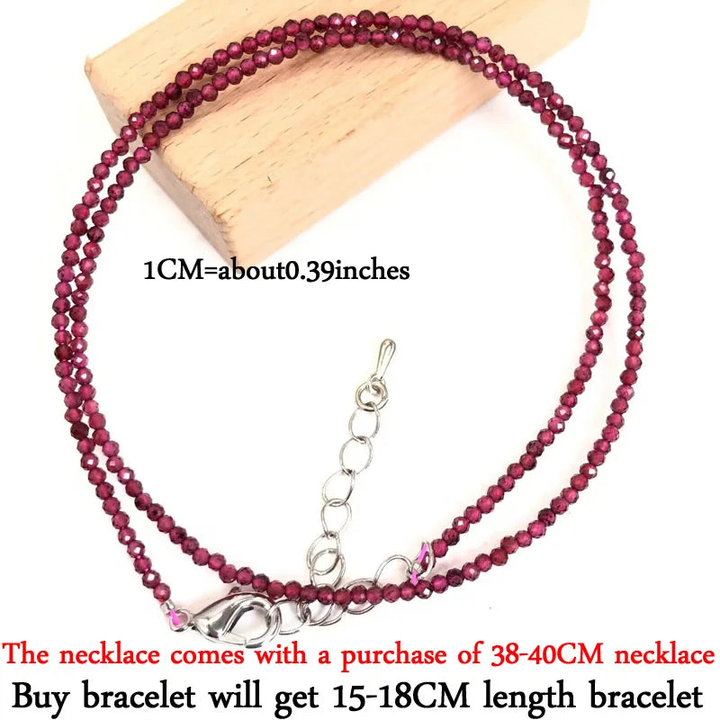 Mini -Faceted Gem Beads Necklaces For Women Natural Stone Chokers Agate garnet pearl Chain Handmade bracelet Yoga Jewelry Female