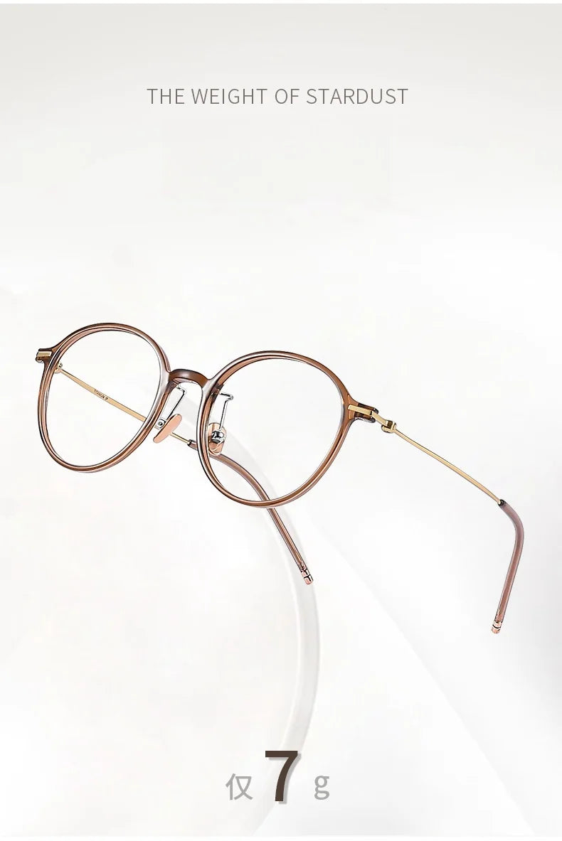 F·DRACON Ultra Light Titanium Eyeglass Frame Retro Round Men's And Women's Eyeglass Frame 9g Optical Prescription Frame 9206