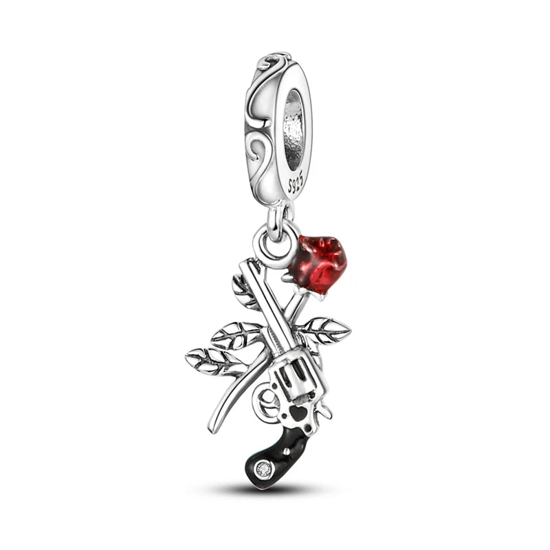 New 925 Sterling Silver Charms Bead Red Cherry Strawberry Love Heart Charm Fit Original Bracelet Pendant DIY Jewelry For Women