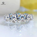 3.6CT All Moissanite Rings For Women 5 Stones Sparkling Dia Wedding Band 100% Sterling Silver Jewelry