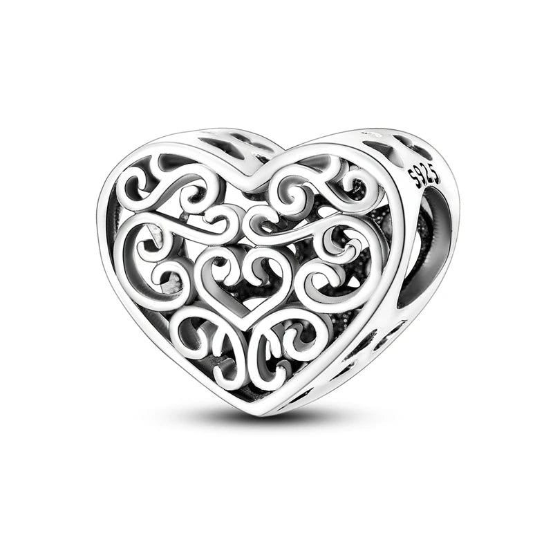 Charm Hot Sales 925 Sterling Silver Charms Beads CZ pave Round Clip Charms Fit Original Bracelet Necklace Charms Jewelry Gift