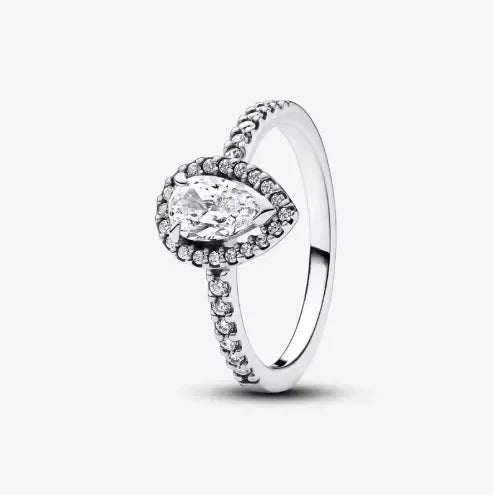 Original 925 Sterling Silver Red Pink Ring Heart Bow Sun Moon Colorful Crystal For Women Valentine's Birthday Gift DIY Jewelry