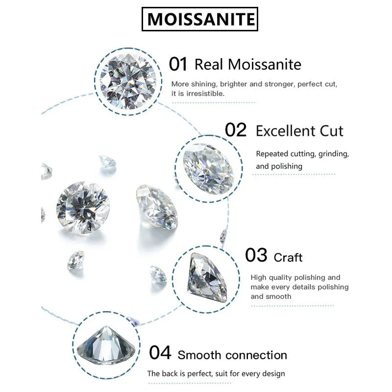 5mm&4mm&3mm Bezel Moissanite Bracelets Pure 925 Sterling Silver Adjustable Cuff Bracelet For Women Opening Wrist Jewelry