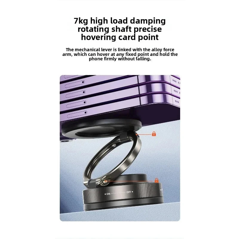 T30 Vacuum Magnetic Phone Holder Stand, for Magsafe Suction Cup Phone MountAdjustable Swivel Lock, for Your Car/Gym/Mirror