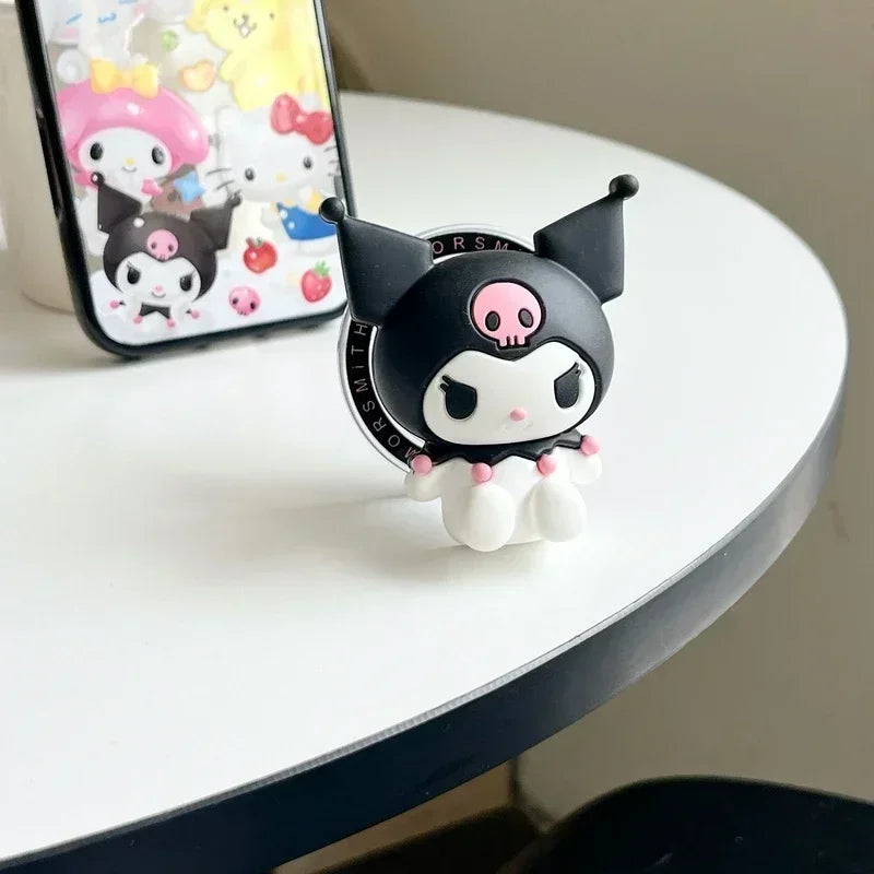 Magnetic Holder Magsafe Wireless Charge Phone Case For iPhone 16 15 14 13 12 11 Pro Max Sanrio Hello Kitty Kuromi Melody Cover