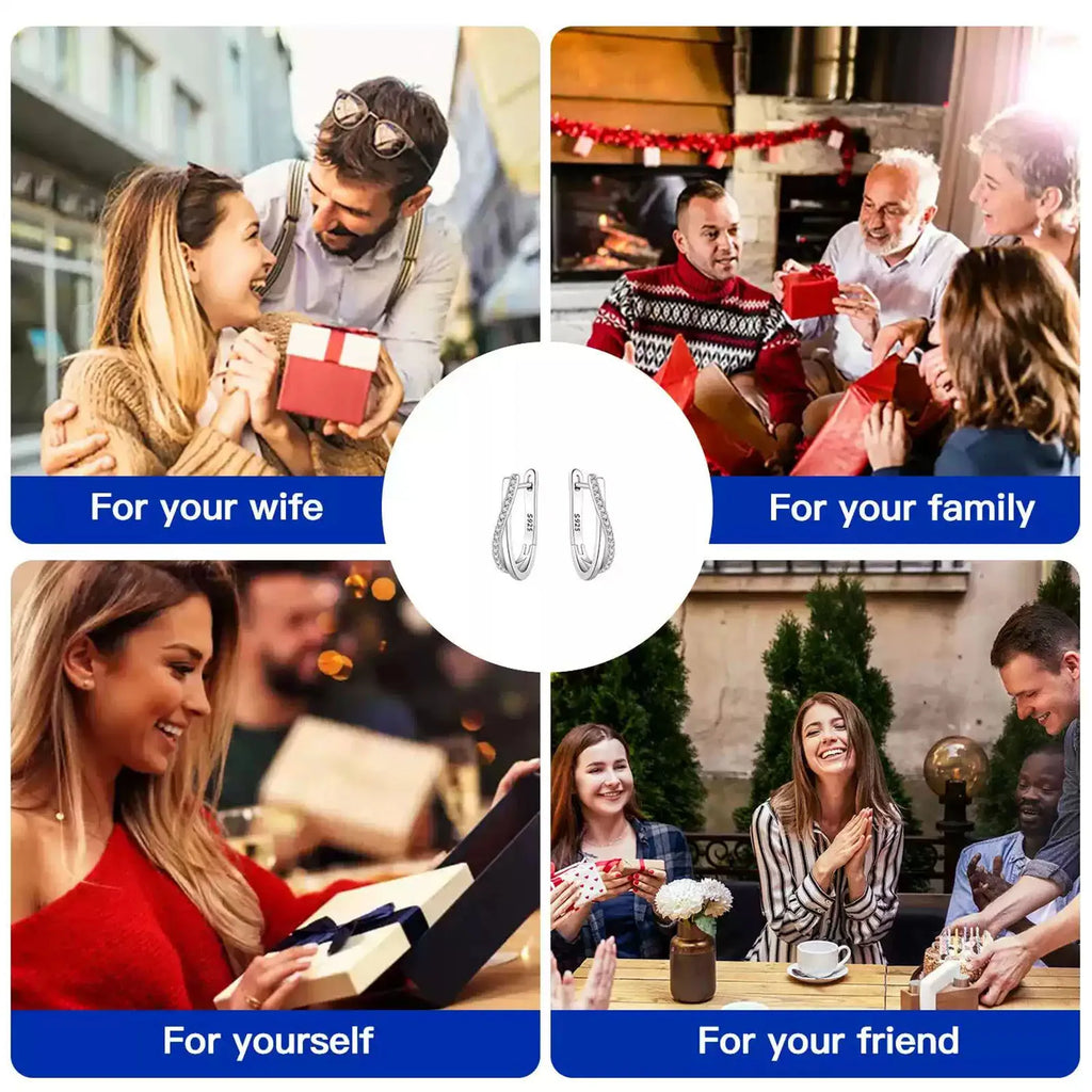 925 Silver Star Twisted Line Earrings Jewelry Versatile Hoop Earrings For Women Jewelry Fine Birthday Party Gifts