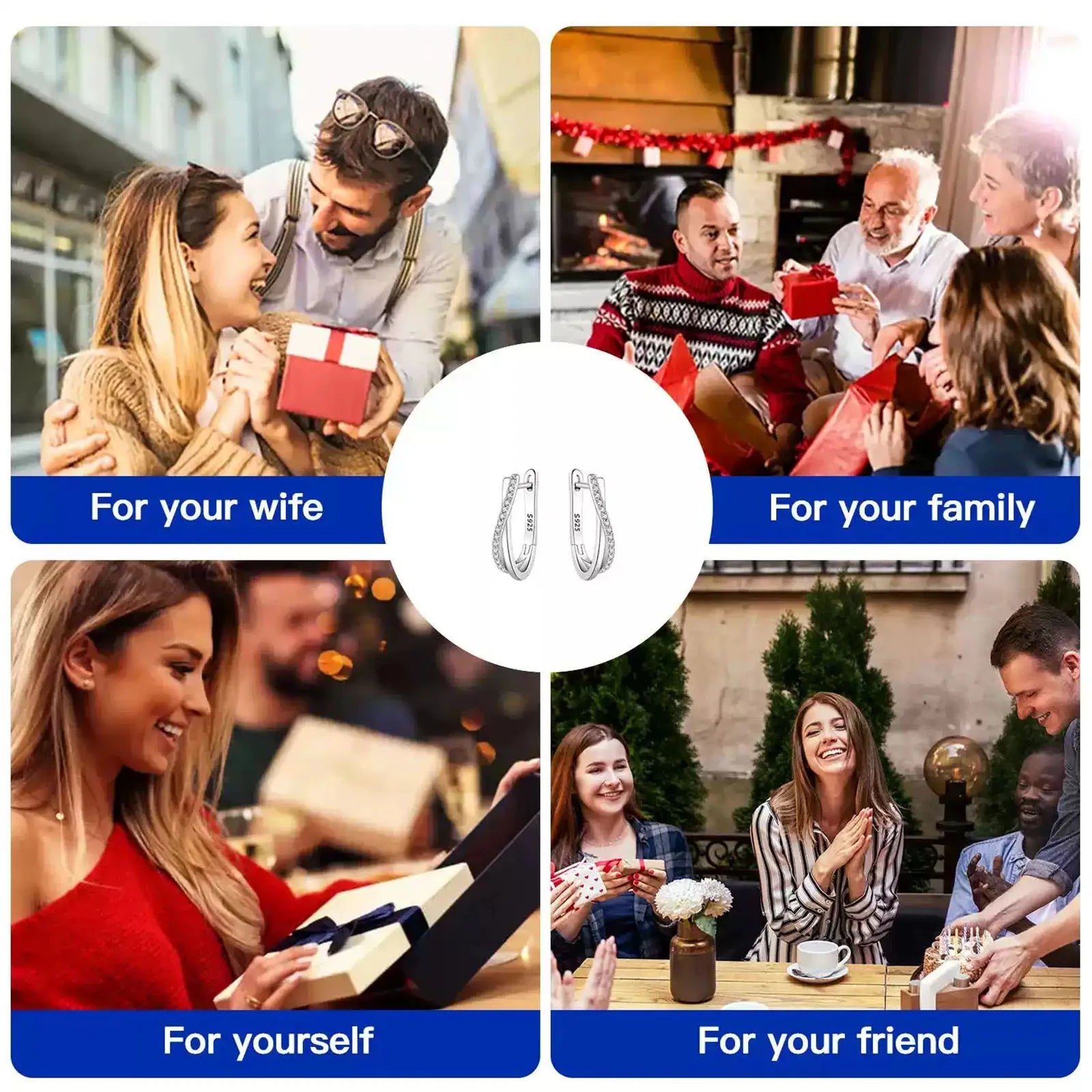 925 Silver Star Twisted Line Earrings Jewelry Versatile Hoop Earrings For Women Jewelry Fine Birthday Party Gifts