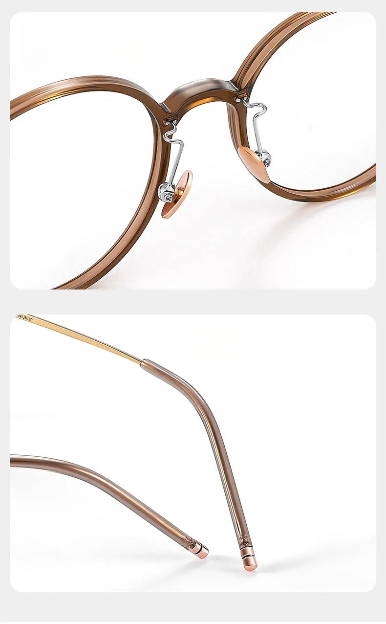 F·DRACON Ultra Light Titanium Eyeglass Frame Retro Round Men's And Women's Eyeglass Frame 9g Optical Prescription Frame 9206