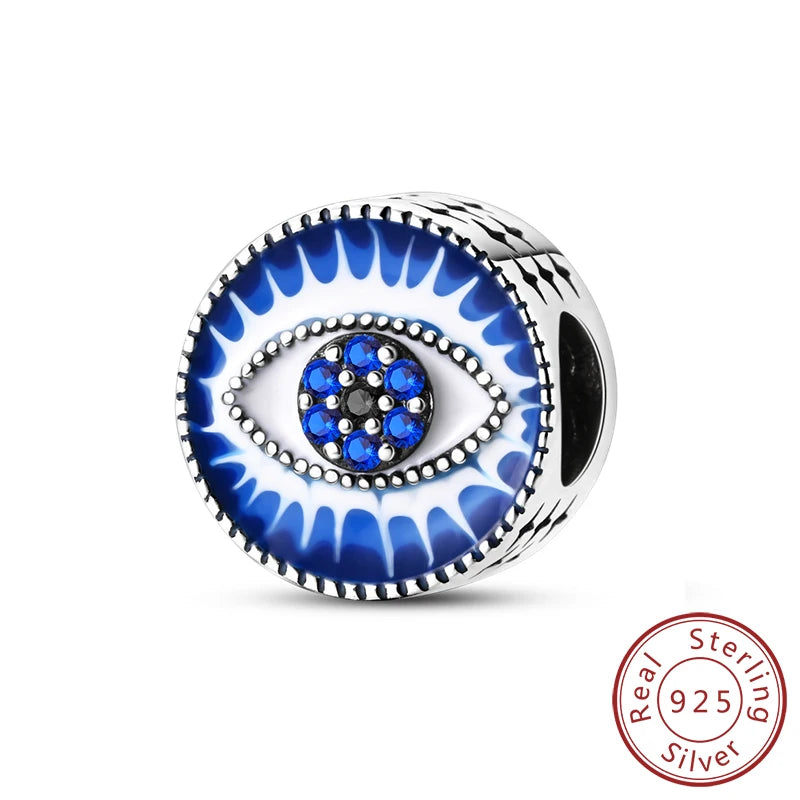 New 925 Silver Dream Charms Baeds Angel Devil's Eye Fatima's Hand Cross Charms Pendant Fit Original Bracelet Women Jewelry Gift