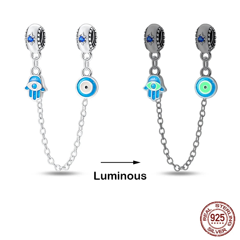 Hot Sale silver-plated Glow in the dark Firefly Honeybee Star Charms Beads Fit Qikaola Original Bracelets Fine DIY Jewelry Gift