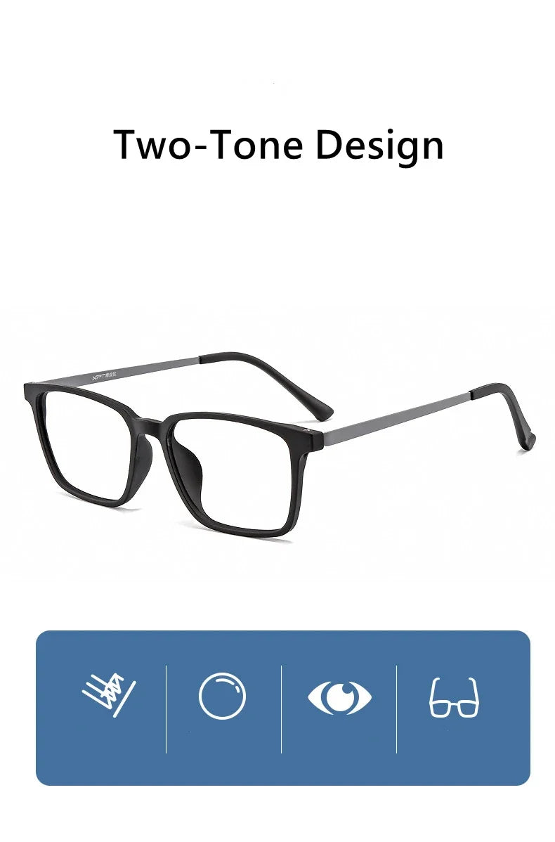 Ultra-Light Square Rubber Titanium Myopia Eyewear Frame Women Blue Light Blocking Optical Prescription Glasses Frame Men 9822