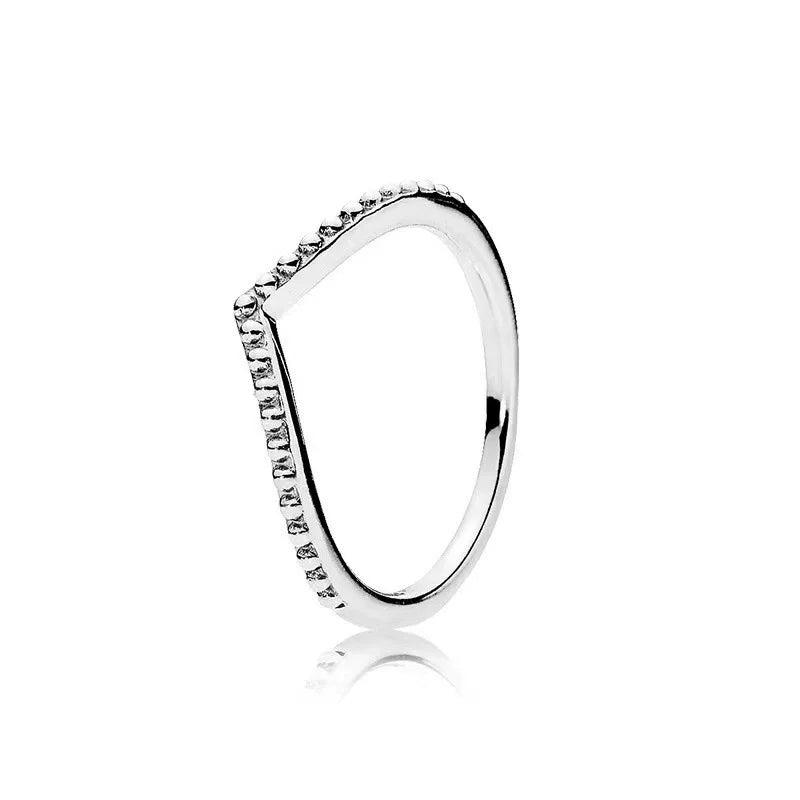 Original 925 Sterling Silver Red Pink Ring Heart Bow Sun Moon Colorful Crystal For Women Valentine's Birthday Gift DIY Jewelry