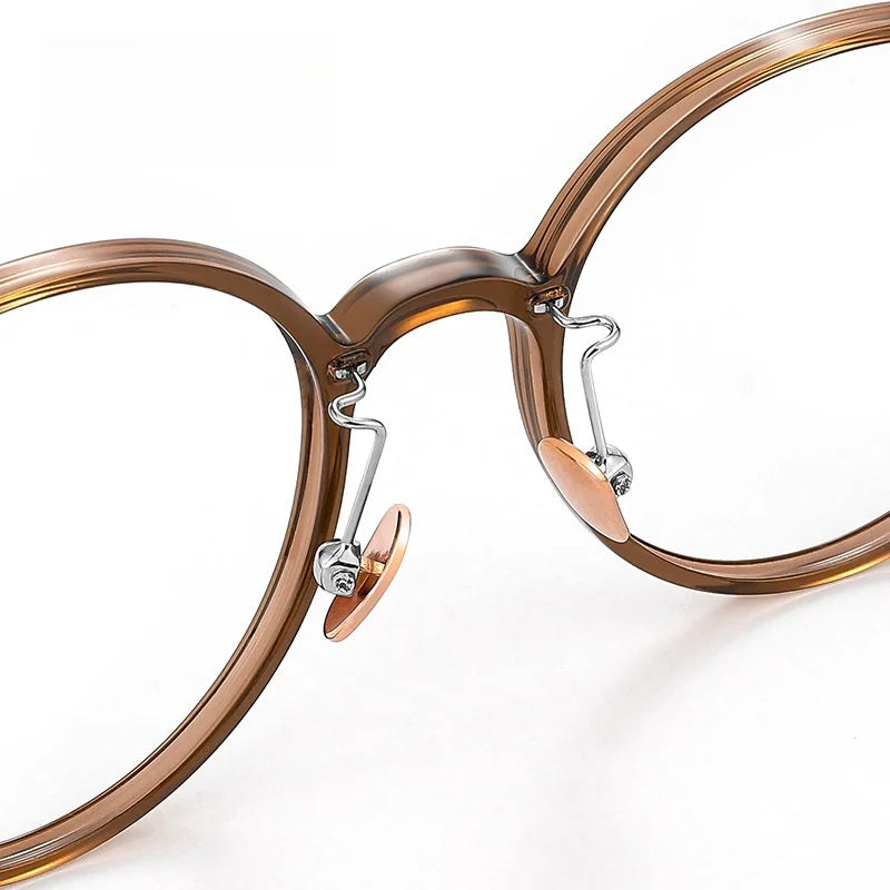 F·DRACON Ultra Light Titanium Eyeglass Frame Retro Round Men's And Women's Eyeglass Frame 9g Optical Prescription Frame 9206