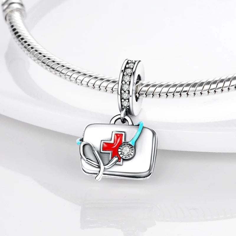 New 925 Sterling Silver Charms Bead Red Cherry Strawberry Love Heart Charm Fit Original Bracelet Pendant DIY Jewelry For Women