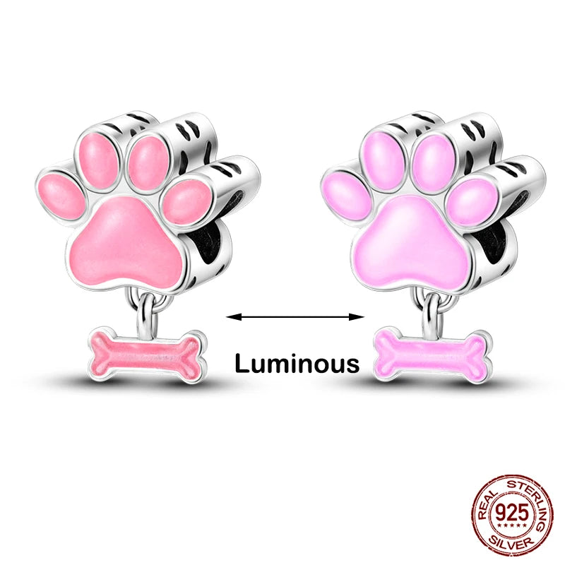 Hot Sale silver-plated Glow in the dark Firefly Honeybee Star Charms Beads Fit Qikaola Original Bracelets Fine DIY Jewelry Gift