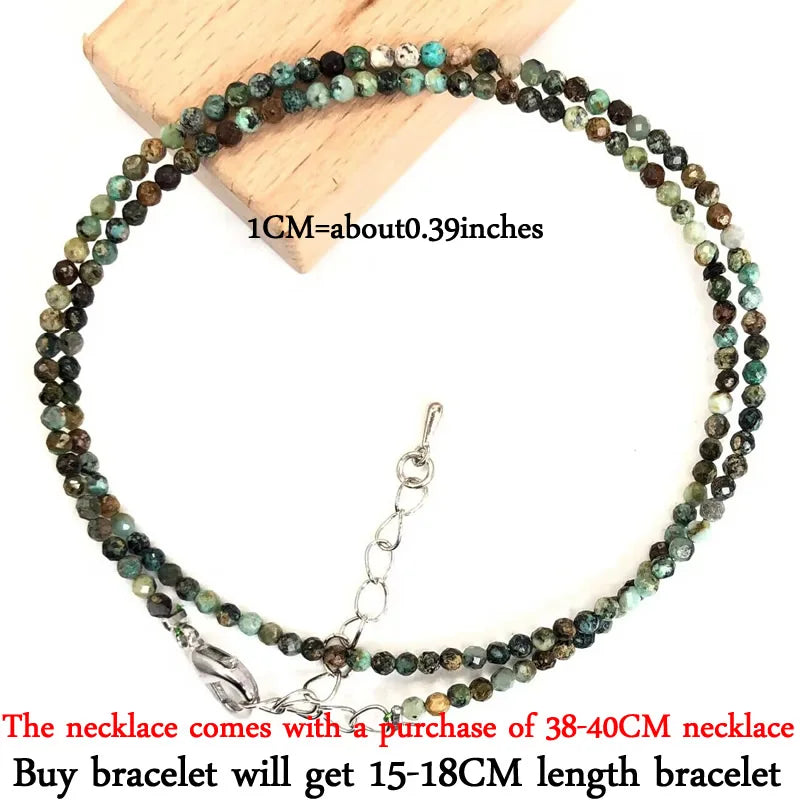 Mini -Faceted Gem Beads Necklaces For Women Natural Stone Chokers Agate garnet pearl Chain Handmade bracelet Yoga Jewelry Female