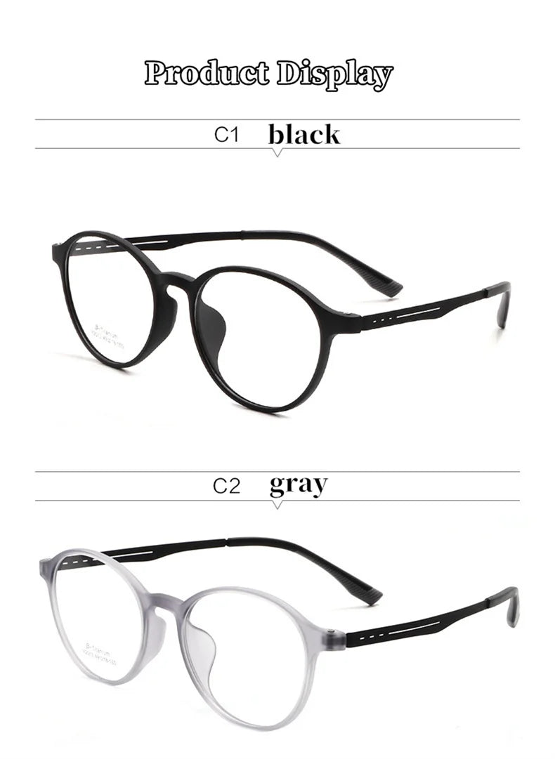 New Ultralight Rubber Titanium Alloy TR90 Myopia Glasses Retro Round Optical Prescription Eyeglasses Frame Men And Women Eyewear