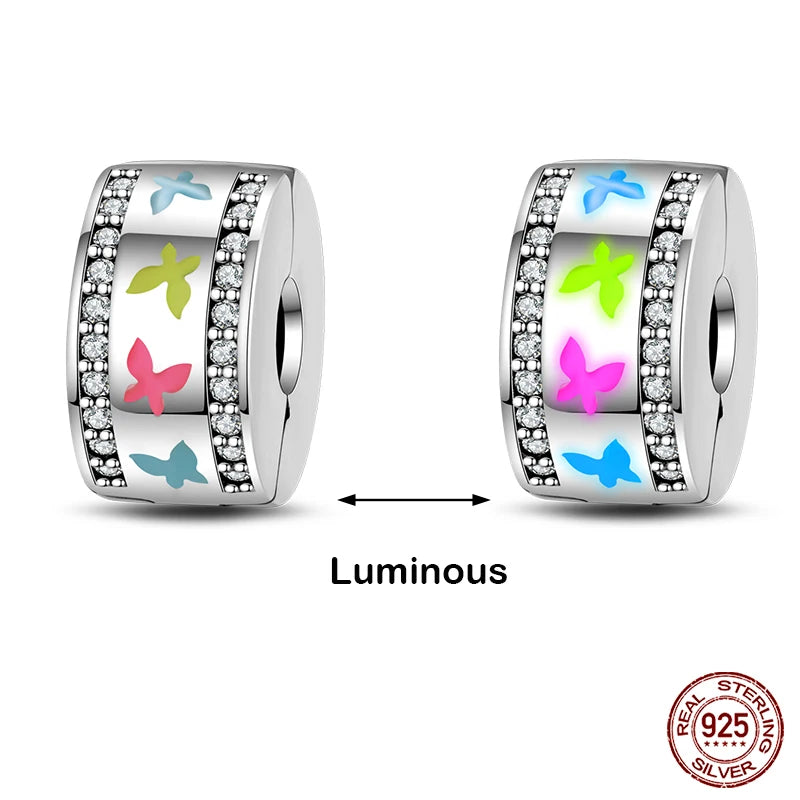 Hot Sale silver-plated Glow in the dark Firefly Honeybee Star Charms Beads Fit Qikaola Original Bracelets Fine DIY Jewelry Gift