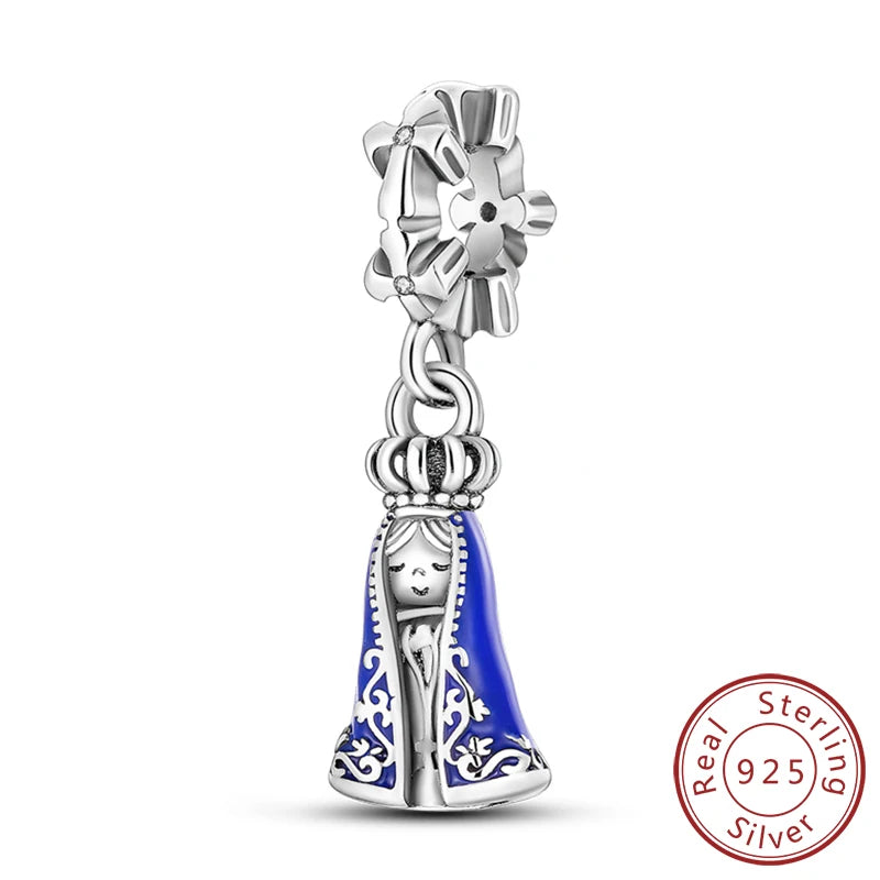 New 925 Silver Dream Charms Baeds Angel Devil's Eye Fatima's Hand Cross Charms Pendant Fit Original Bracelet Women Jewelry Gift