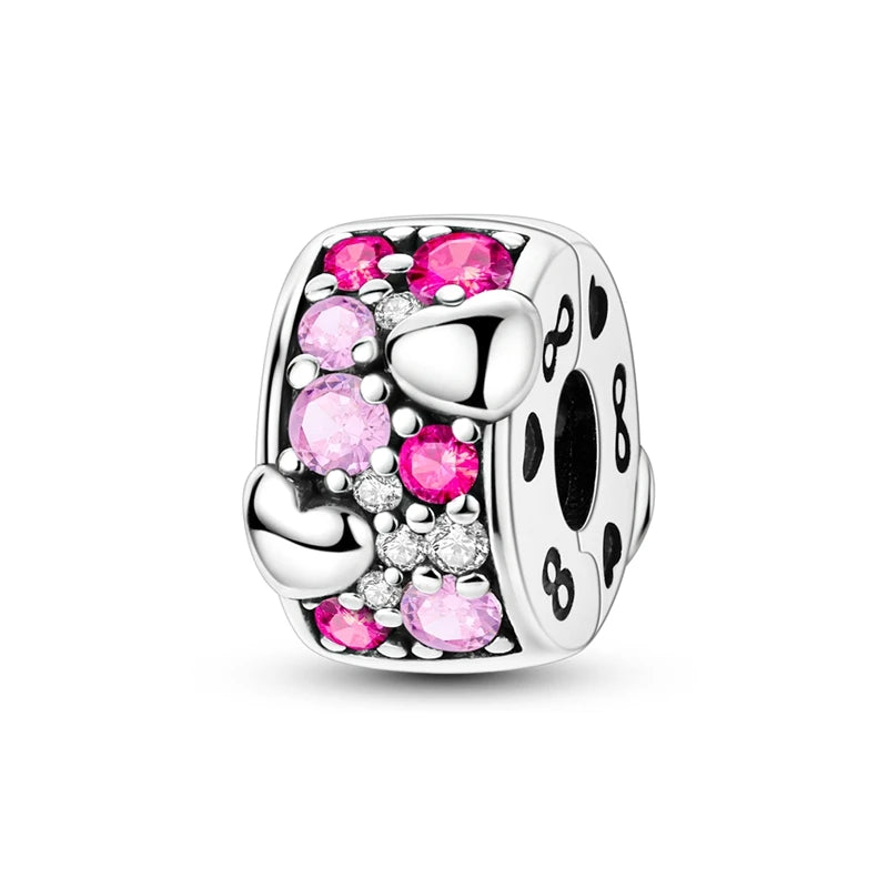 New 925 Sterling Silver Charms Bead Red Cherry Strawberry Love Heart Charm Fit Original Bracelet Pendant DIY Jewelry For Women