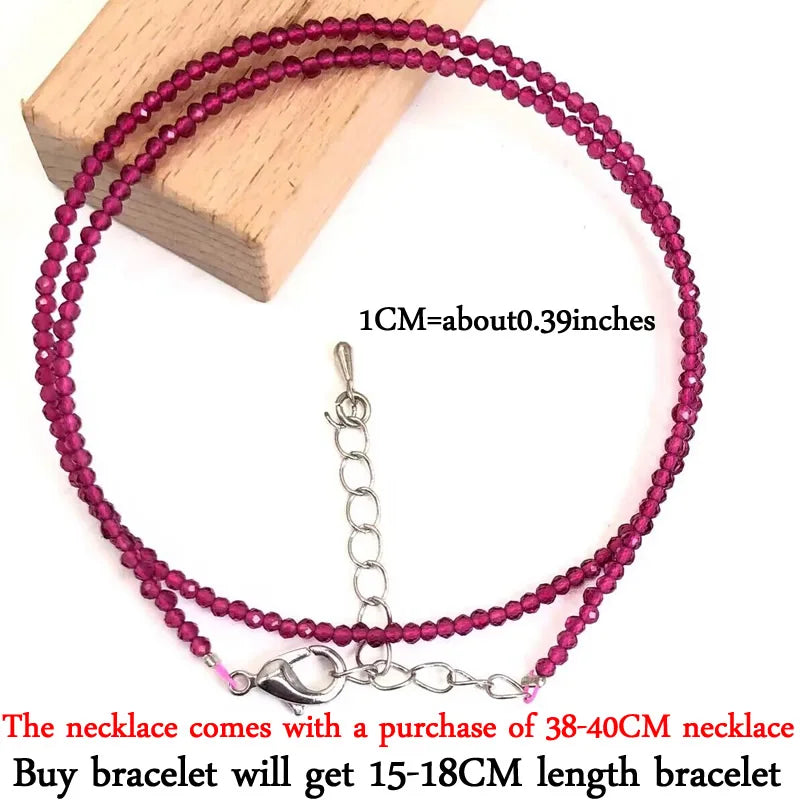 Mini -Faceted Gem Beads Necklaces For Women Natural Stone Chokers Agate garnet pearl Chain Handmade bracelet Yoga Jewelry Female
