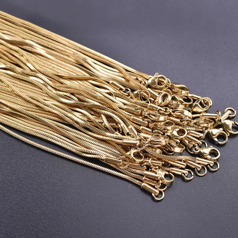 Wholesale 45/50/60/70cm Snake Chain Necklace Stainless Steel Necklaces For Women Men Accessories Vintage Jewelry Collares Hombre