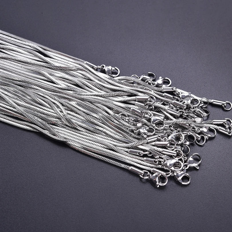 Wholesale 45/50/60/70cm Snake Chain Necklace Stainless Steel Necklaces For Women Men Accessories Vintage Jewelry Collares Hombre