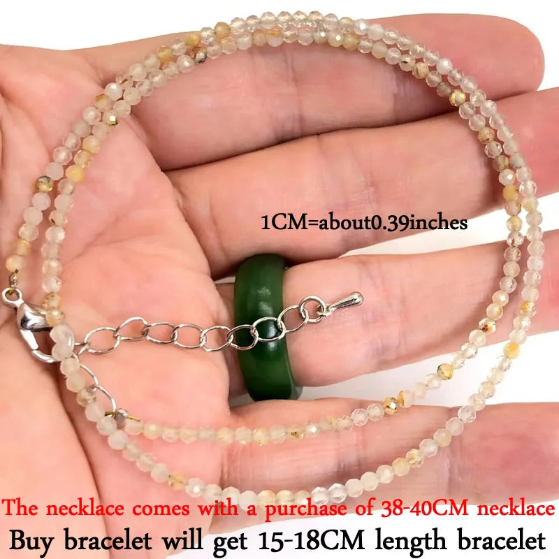 Mini -Faceted Gem Beads Necklaces For Women Natural Stone Chokers Agate garnet pearl Chain Handmade bracelet Yoga Jewelry Female