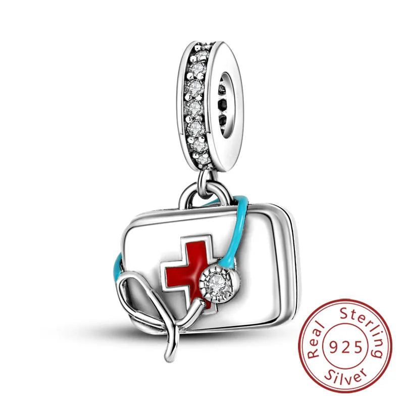 Fit Original 925 Sterling Silver Charms Beads Wine Glass Coffee Cup Charms Pendant For Women Bracelet Charms DIY Jewelry Gift