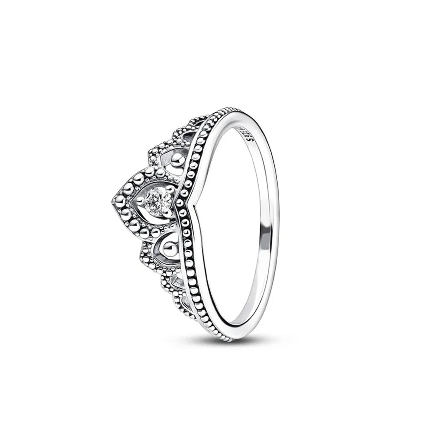 Original 925 Sterling Silver Red Pink Ring Heart Bow Sun Moon Colorful Crystal For Women Valentine's Birthday Gift DIY Jewelry